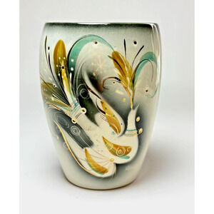 Vintage Sascha Brastoff Dynamic Bird Art Pottery Vase MCM Mid Century Modern